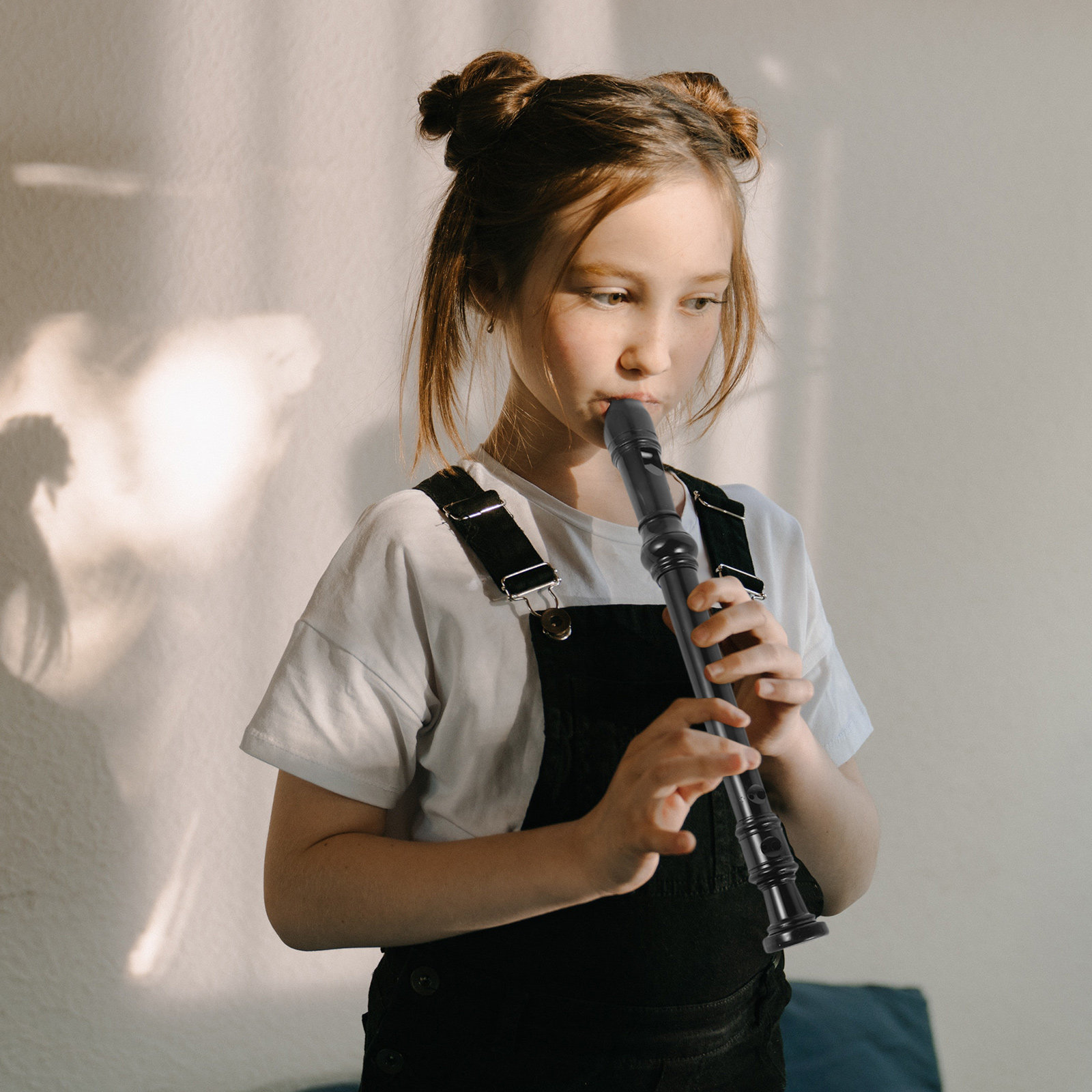 Soprano Recorder Plastic - 8-otworowa, czarna, przezroczysta flaska sopranowa dla